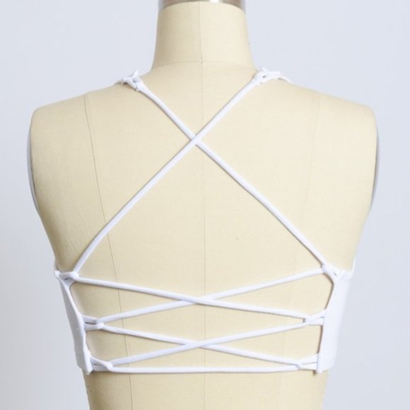 Strappy Crop Top - White NWT - Picture 3 of 4